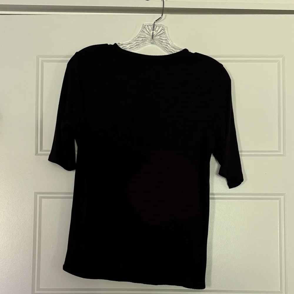 Splendid Black Ribbed Tee - Picture 6 of 6